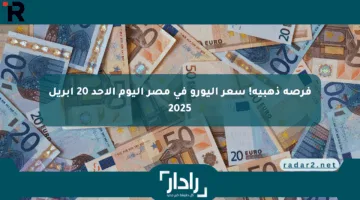 فرصة ذهبية! سعر اليورو في مصر اليوم الأحد 20 أبريل 2025